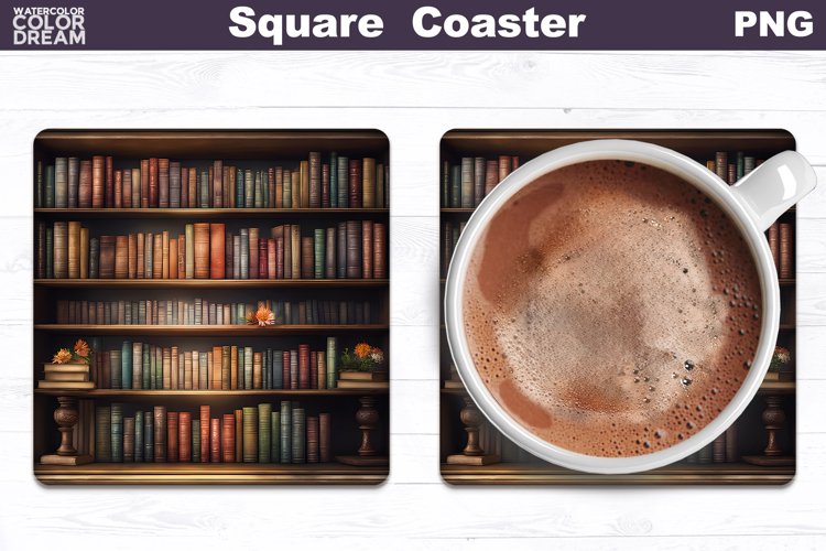 Vintage Books Square Coaster | Book Lover Coaster