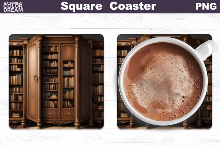 Vintage Books Square Coaster | Book Lover Coaster