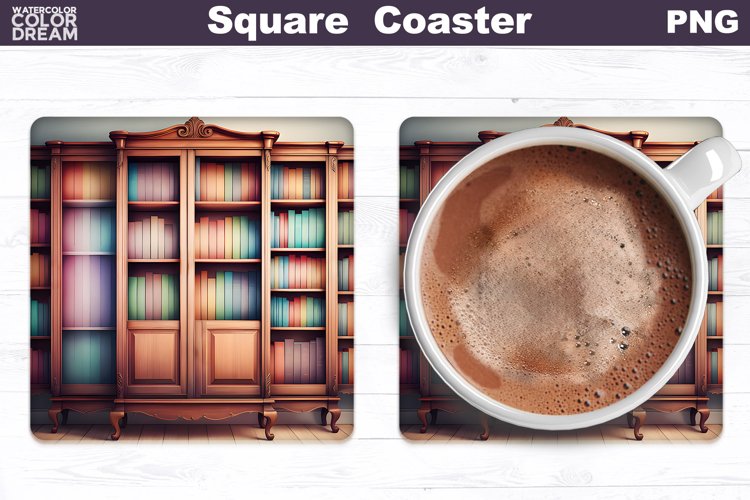 Vintage Books Square Coaster | Book Lover Coaster