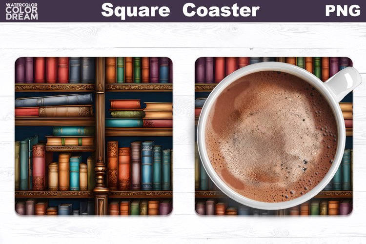 Vintage Books Square Coaster | Book Lover Coaster