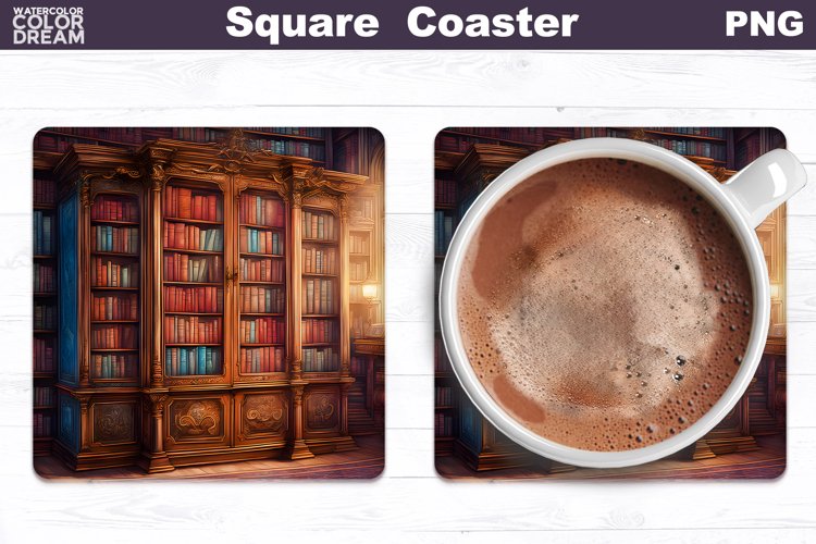 Vintage Books Square Coaster | Book Lover Coaster