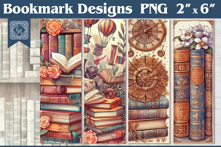 Books Printable Bookmark 4 PNG