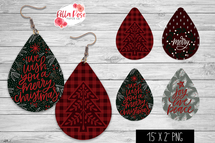 Vintage Farmhouse Christmas | 4 Sets of Teardrop Earrings