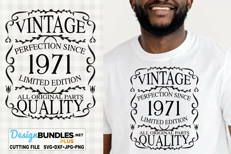 Vintage 1971 SVG | Vintage Label Frame SVG