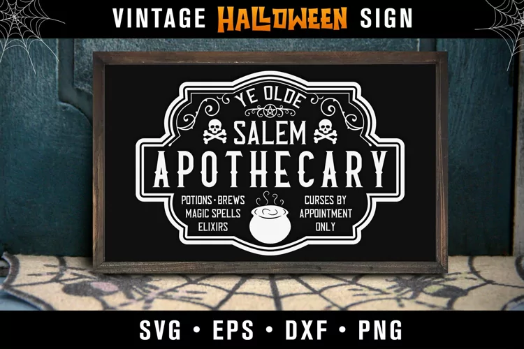 Vintage Halloween SVG, Farmhouse Halloween Sign SVG
