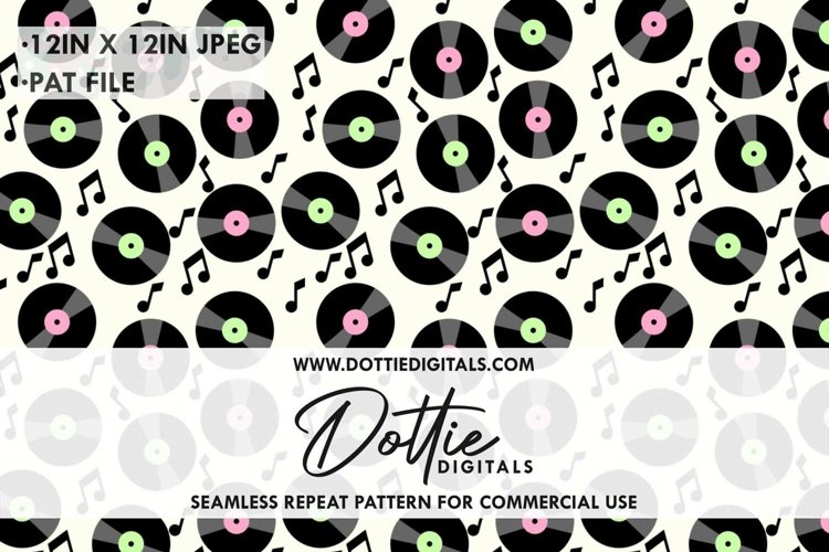 Vinyl Records Repeating Seamless Pattern Jpg .Pat File