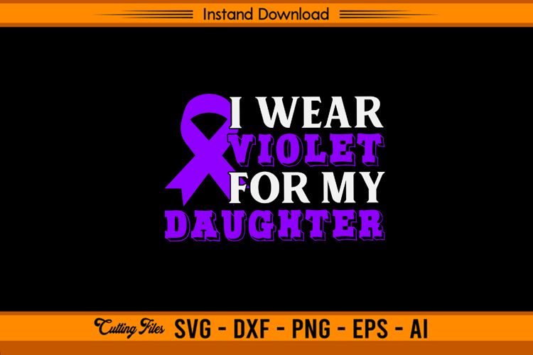 I Wear Violet for My Daughter Hodgkin’s Lymphoma SVG