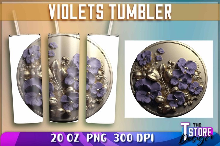 Violets Tumblers Wrap 20 oz. | Violets PNG | PNG 300 DPI