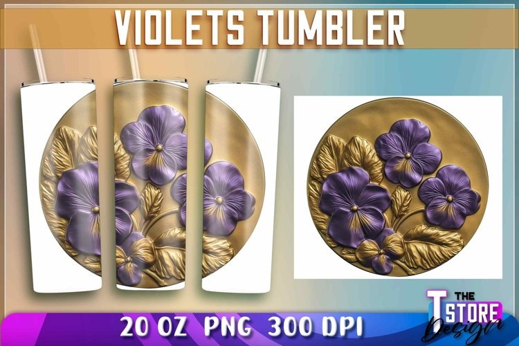 Violets Tumblers Wrap 20 oz. | Violets PNG | PNG 300 DPI