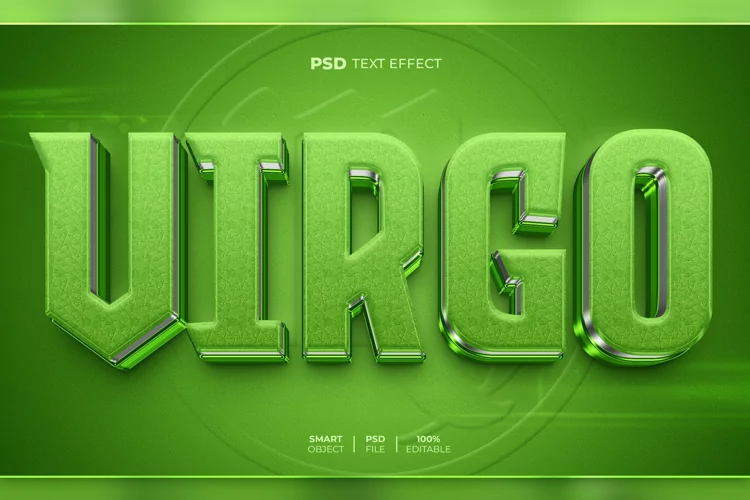 Virgo 3D editable text effect