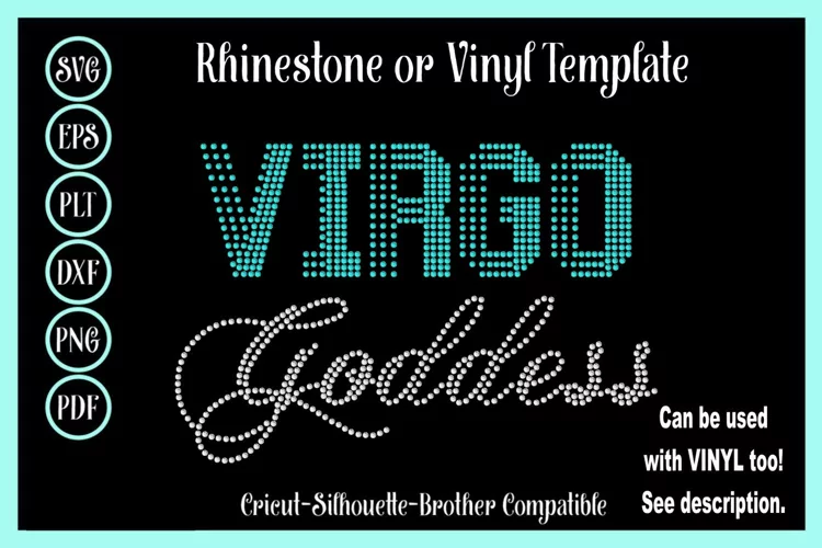 Virgo Rhinestone SVG Template - Birthday Bling Design