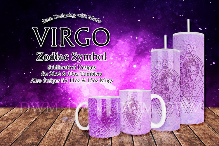 Virgo - Zodiac Sign Iridescent Drinkware Wraps example image 1