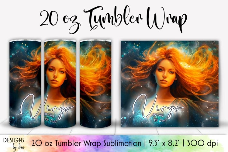 Virgo Zodiac Tumbler Sublimation | Virgo 20 oz Tumbler Wrap