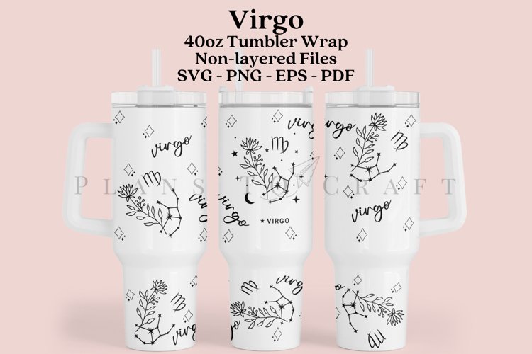 Virgo Zodiac 40oz Tumbler Sublimation Wrap SVG