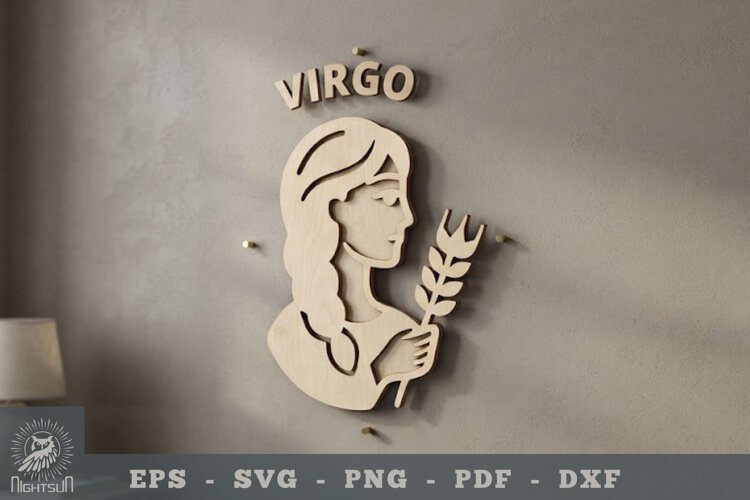 Virgo Zodiac Lasercut Wall Decor example image 1