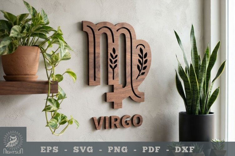 Virgo Zodiac Lasercut Wall Decoration example image 1