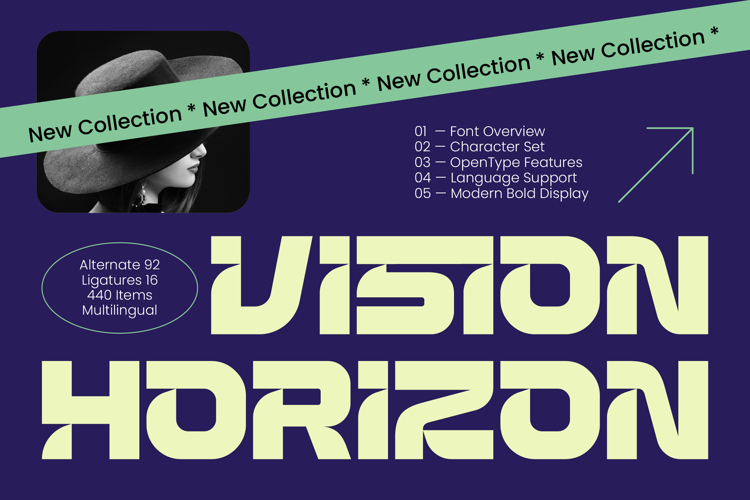 Vision Horizon - Futuristic Display Font example image 1