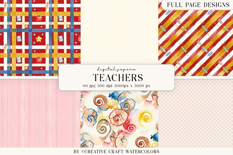 Teacher Digital Paper, Classroom Back To School Background example image 1