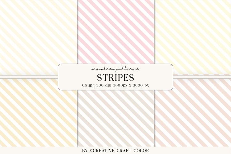 Pastel Diagonal Stripes Seamless Patterns, Digital Paper