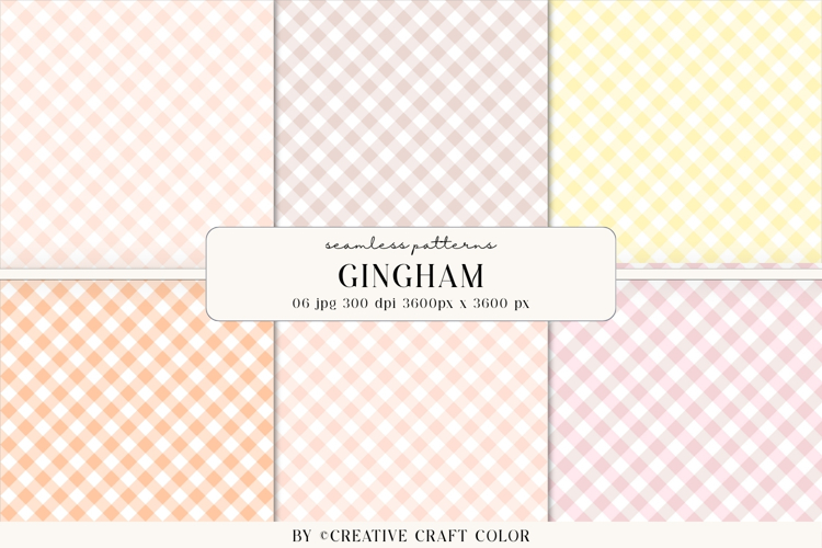 Pastel Plaid Gingham Seamless Patterns, Digital Papers