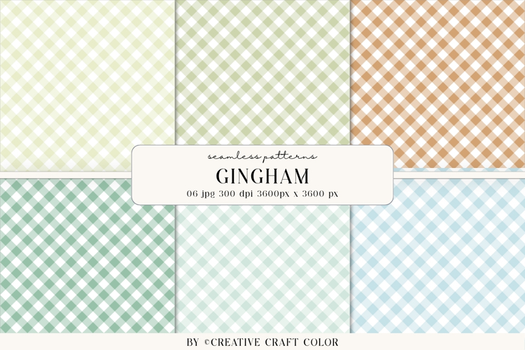 Pastel Plaid Gingham Seamless Patterns, Digital Papers
