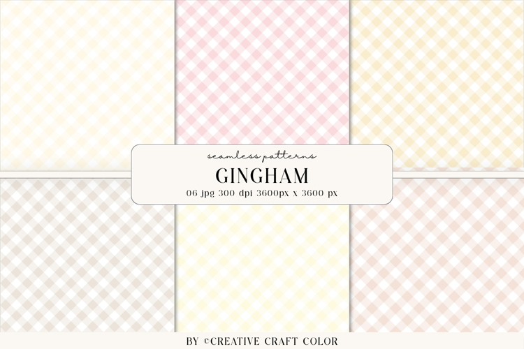 Pastel Plaid Gingham Seamless Patterns, Digital Papers