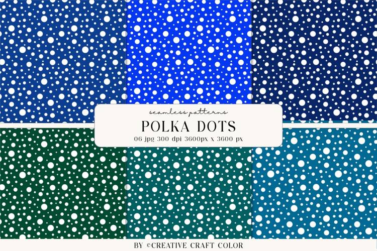 Summer Polka Dots Seamless Patterns, Digital Paper