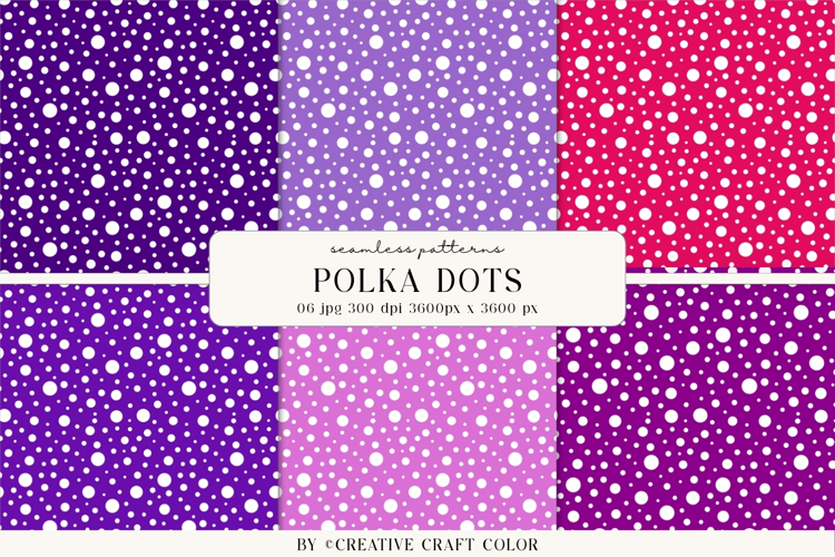 Summer Polka Dots Seamless Patterns, Digital Paper