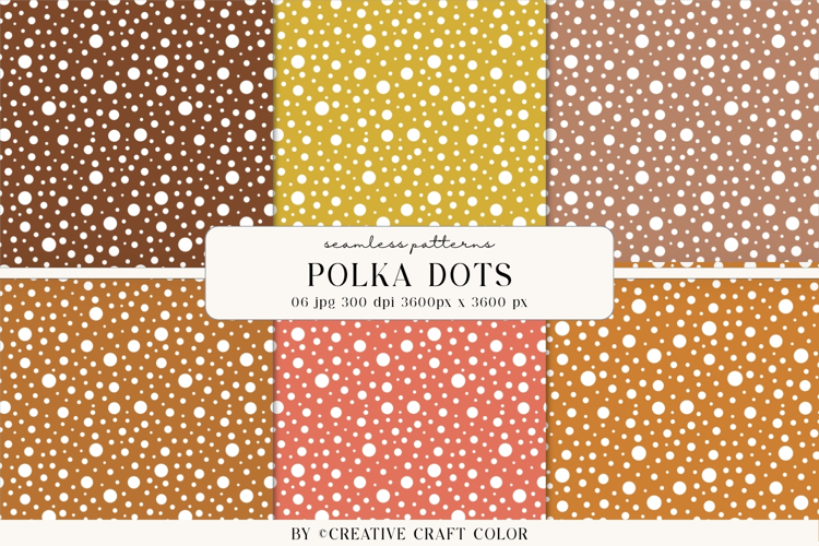 Summer Polka Dots Seamless Patterns, Digital Paper