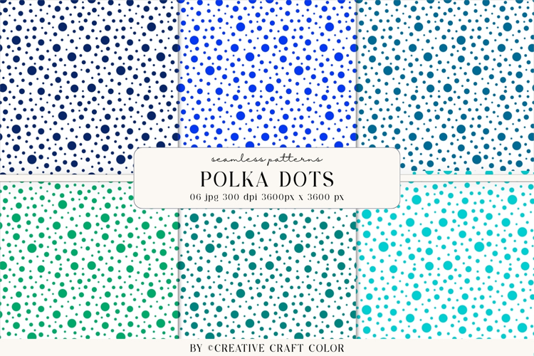 Summer Polka Dots Seamless Patterns, Digital Paper