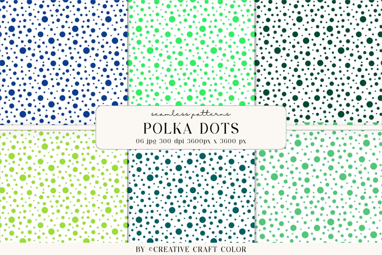 Summer Polka Dots Seamless Patterns, Digital Paper
