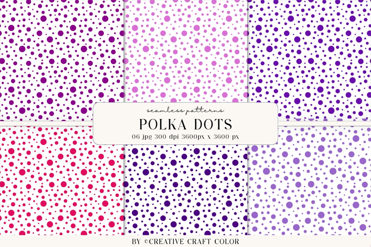 Summer Polka Dots Seamless Patterns, Digital Paper