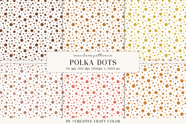 Summer Polka Dots Seamless Patterns, Digital Paper