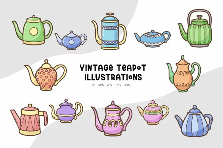 Vintage Teapot Illustrations