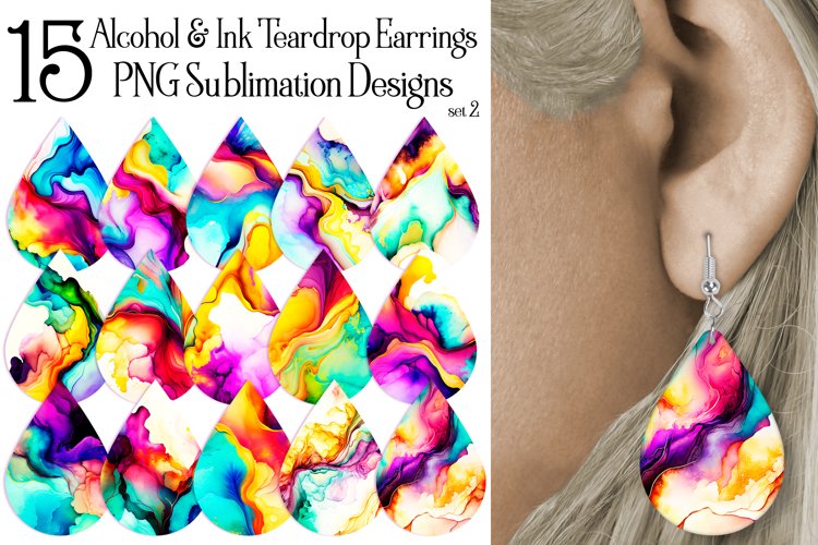 Alcohol and Ink Earrings, Abstract Teardrop Earring Designs