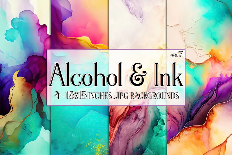 Vivid Watercolor Backgrounds, 15x15 Alcohol and Ink Papers