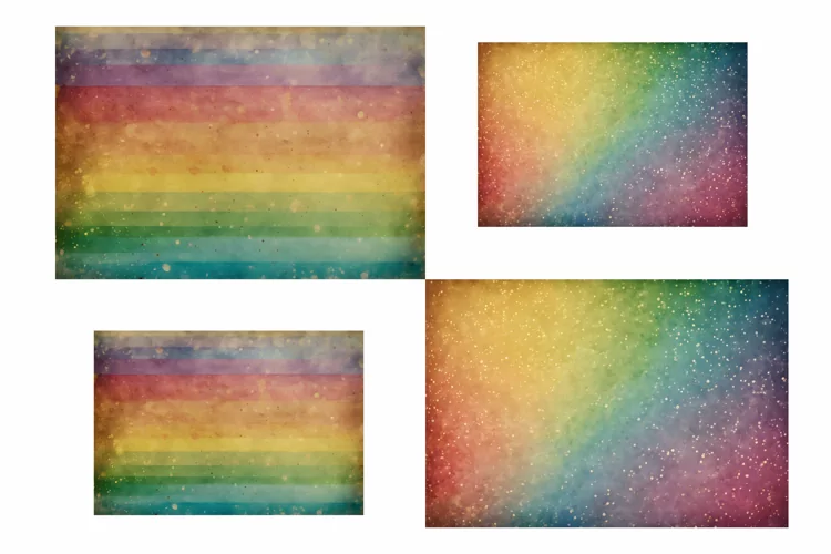 Vivid Rainbow Colored Paper Textures