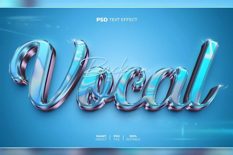 Vocal 3D editable text effect