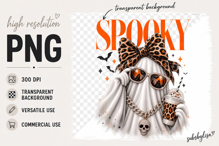 Spooky png, Ghost Bow png, Halloween PNG example image 1