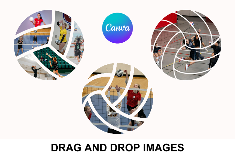 Volleyball Canva Frame Photo Collage Editable Template