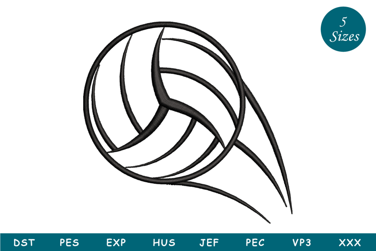 Volleyball Embroidery Design