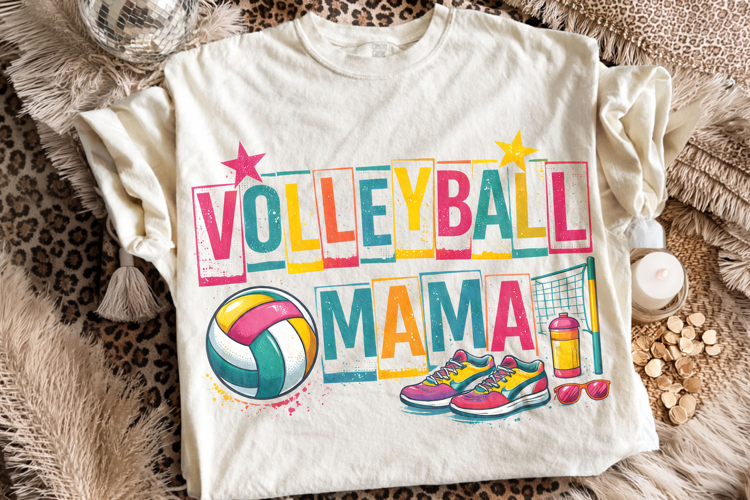 Retro Volleyball Mama PNG, Volleyball Sublimation Design