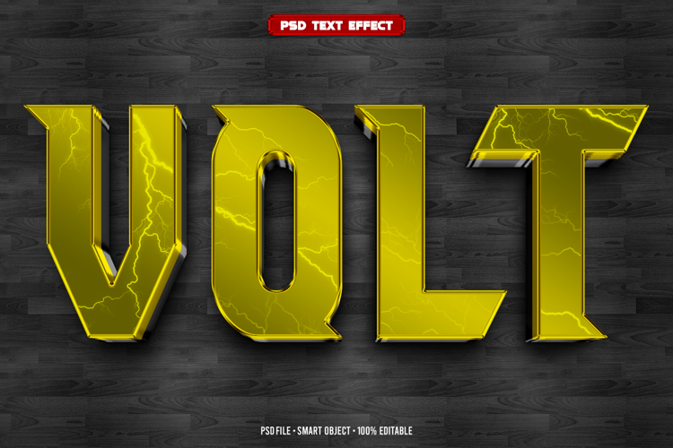 Volt 3D editable text effect