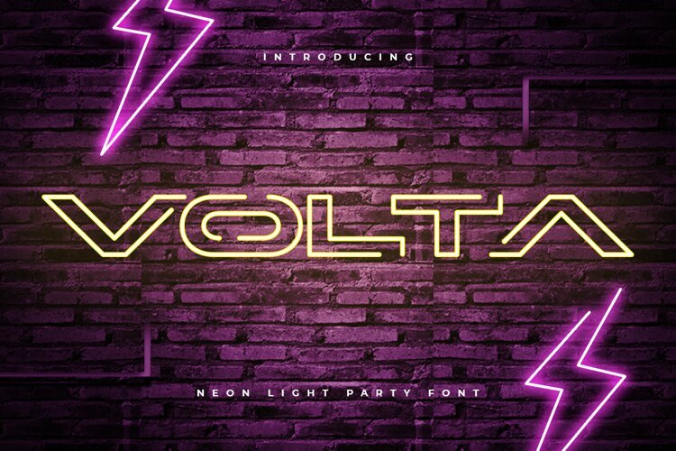 VOLTA - Neon Light Party Font example image 1