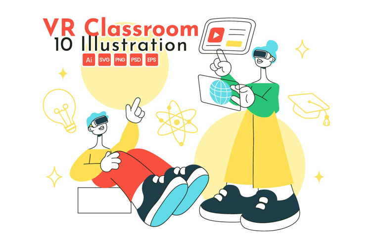 10 VR Classroom Education Illustration