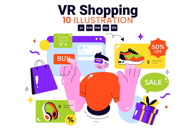 10 Virtual Reality Shopping Illustration