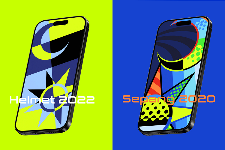 VR46 replica helmet wallpapers 4-in-1 Pack