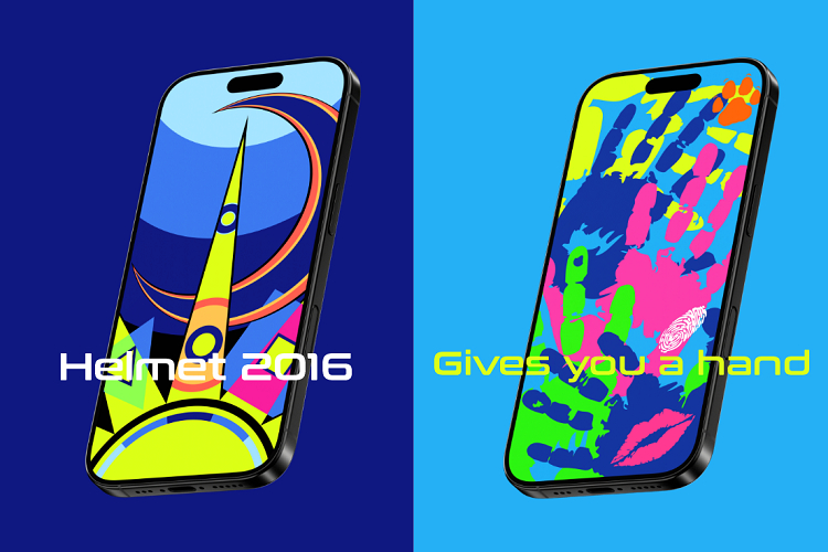 VR46 replica helmet wallpapers 4-in-1 Pack