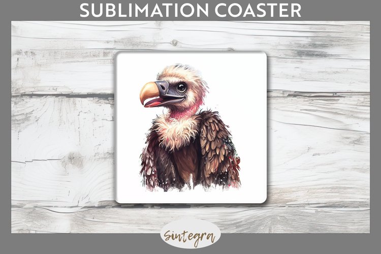 Vulture Bird v3 Square Coaster Sublimation example image 1