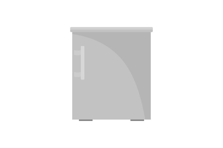 Small fridge icon, flat style